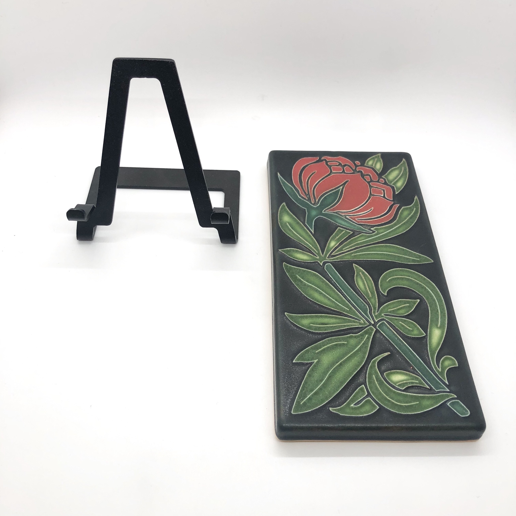 Motawi Tileworks Poppy Flower Tile on Easel | Clouds Gallery