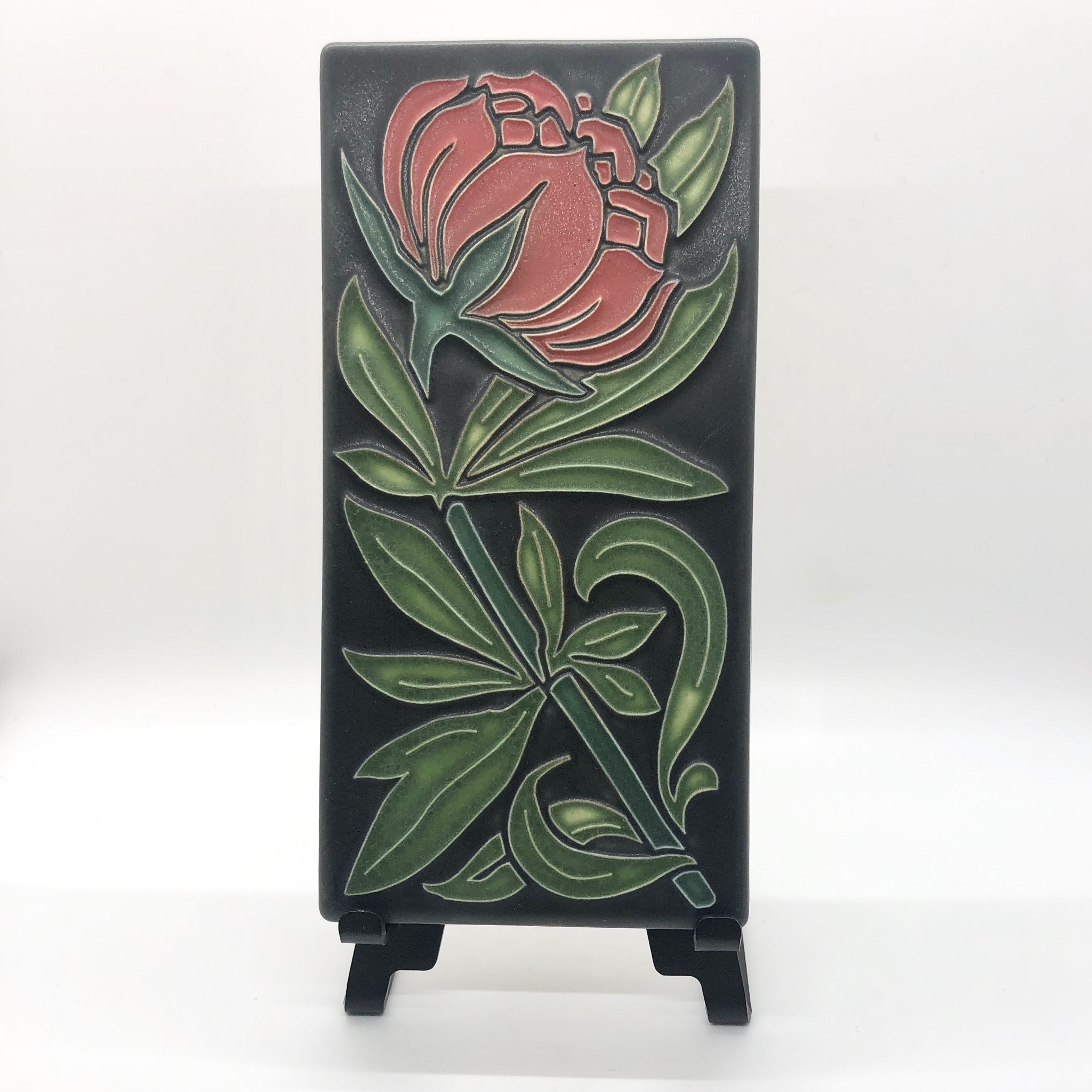 Motawi Tileworks Poppy Flower Tile on Easel | Clouds Gallery