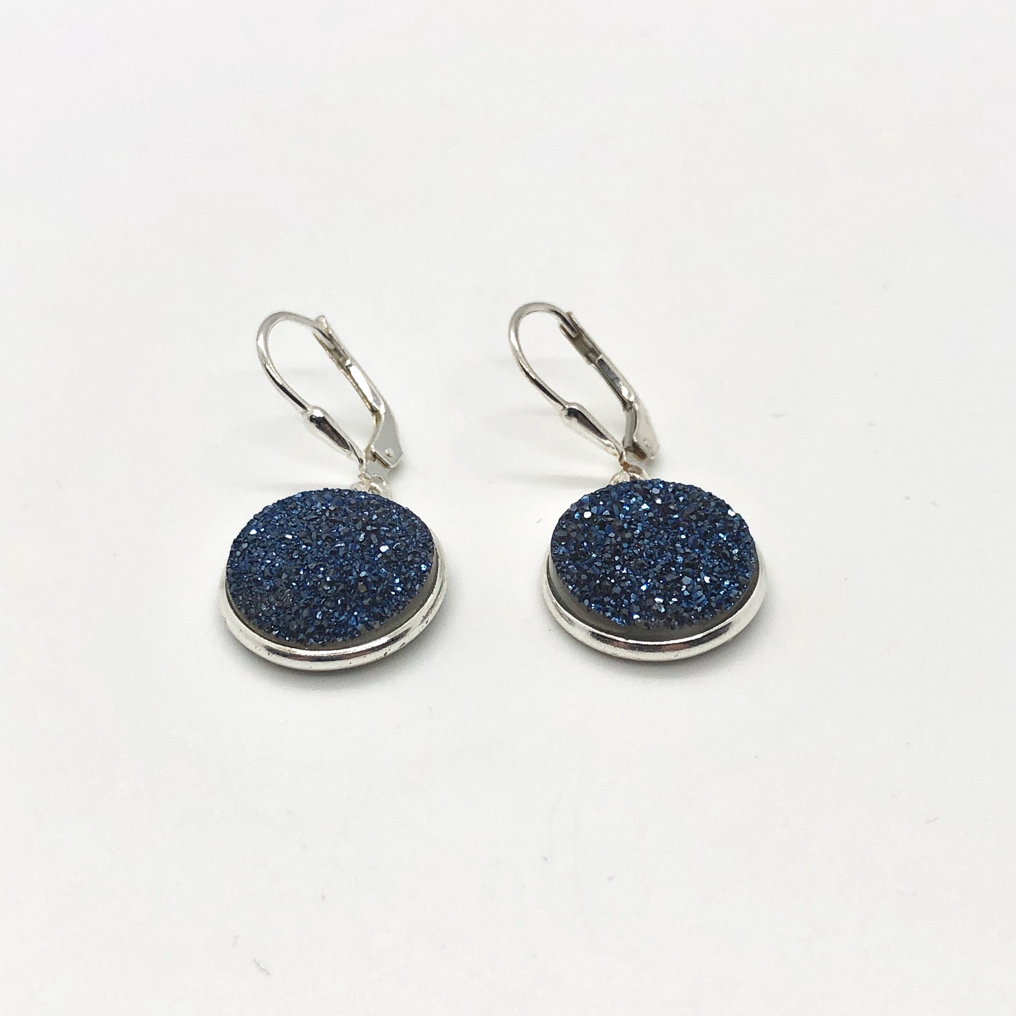 Blue Druzy Earrings