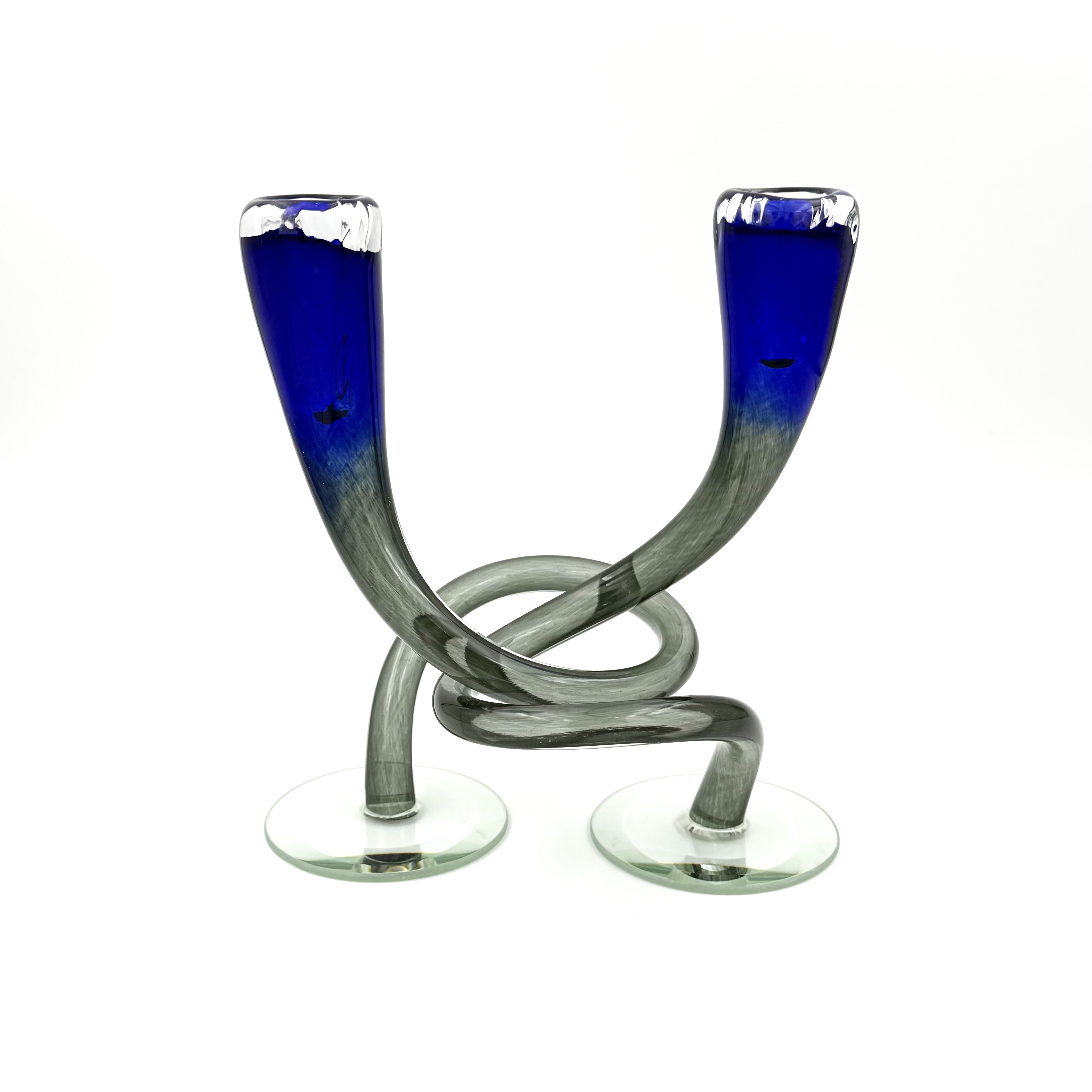 Hudson Glass Intertwined Candlesticks