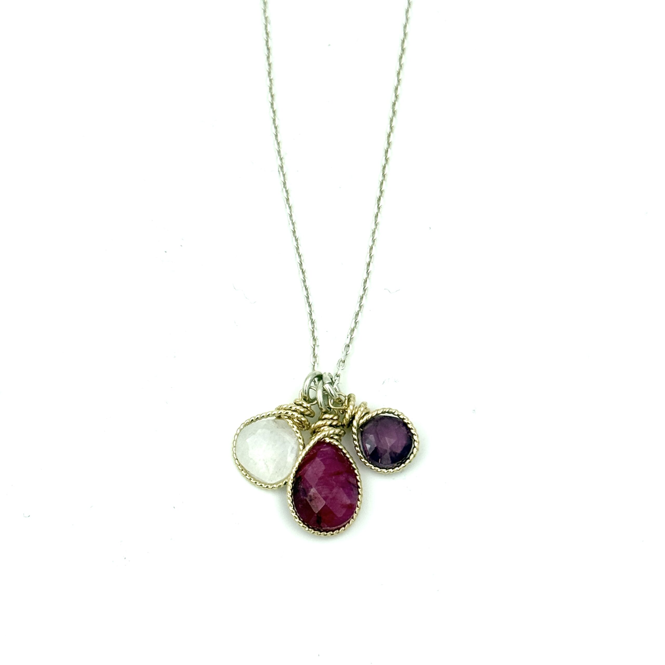 Multi Stone Charm Necklace