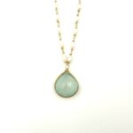 Chalcedony and Pearl Necklace