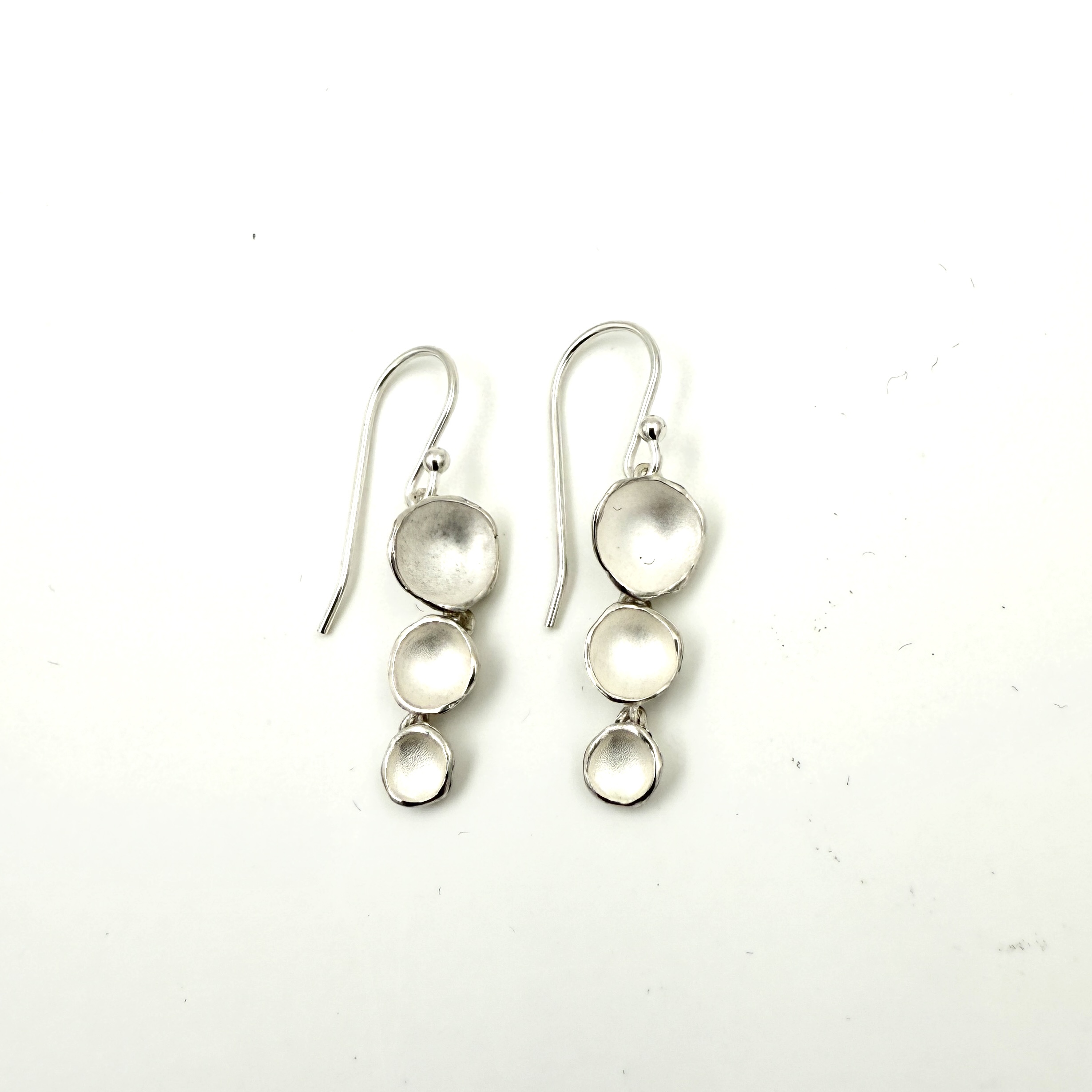 Sterling Silver Triple Pod Earrings