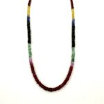 Ruby, Emerald and Sapphire Beaded Necklace